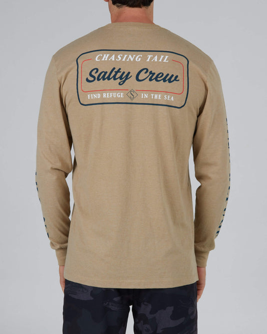 Salty Crew Hombres - Marina Standard L/S Tee - Caqui Heather