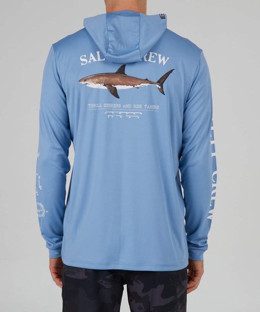 Salty Crew Hombres - Camiseta Bruce Hood Sunshirt - Marino Blue