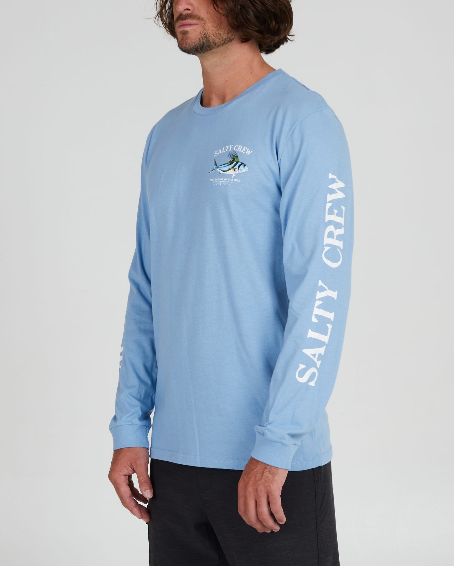 Salty crew T-SHIRTS L/S ROOSTER PREMIUM L/S TEE - MARINE BLUE in MARINE BLUE