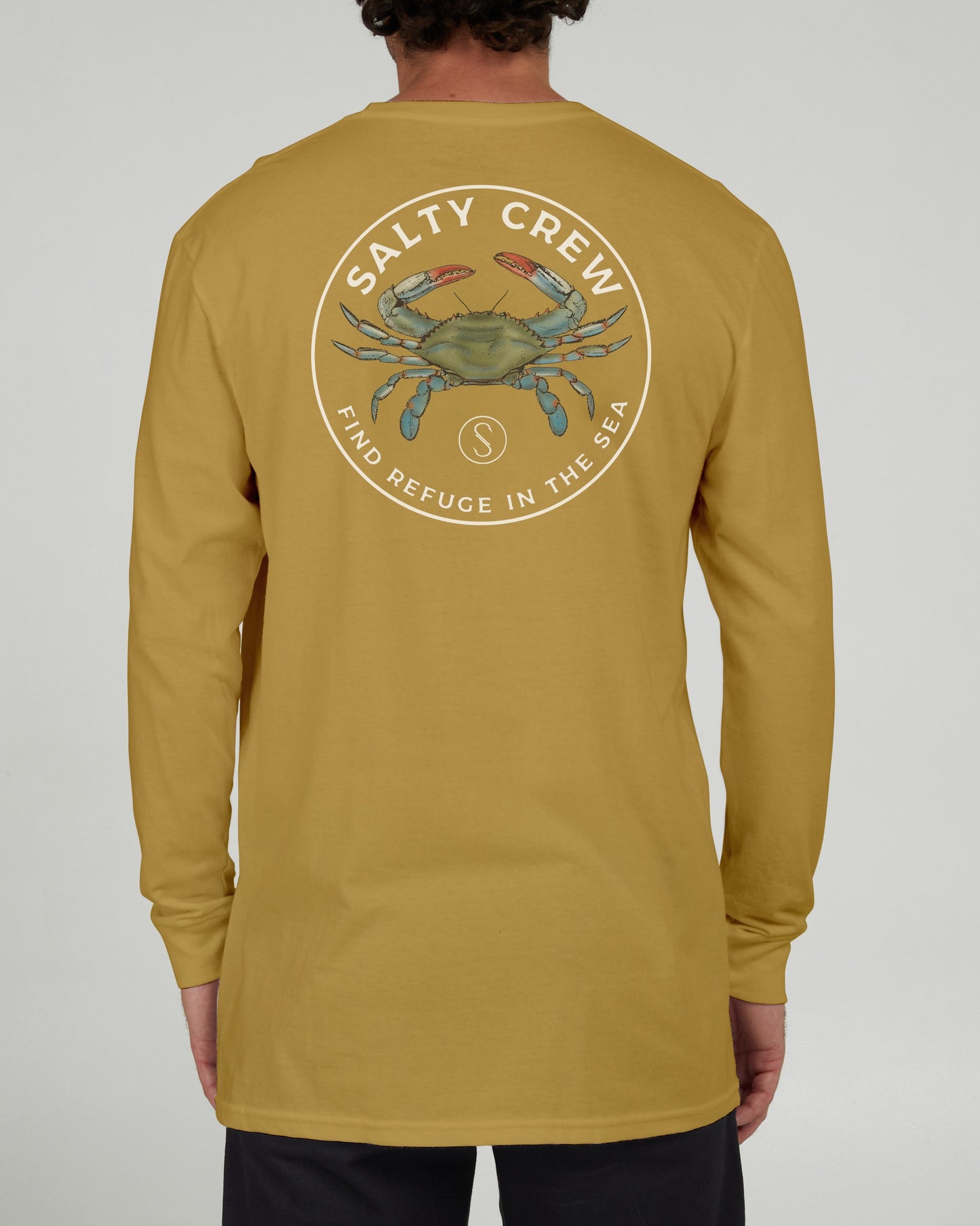 Salty Crew Men - Blue Crabber Premium L/S Tee - Mustard