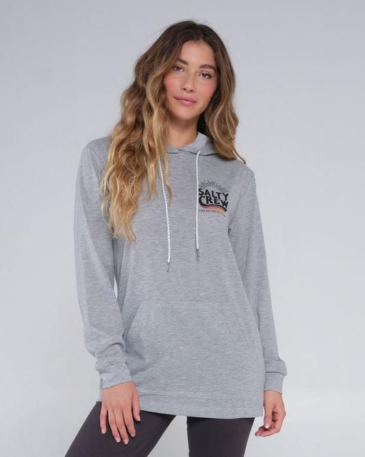 Salty crew SUN PROTECTION THE WAVE MID WEIGHT HOODY - Athletic Heather  in Athletic Heather