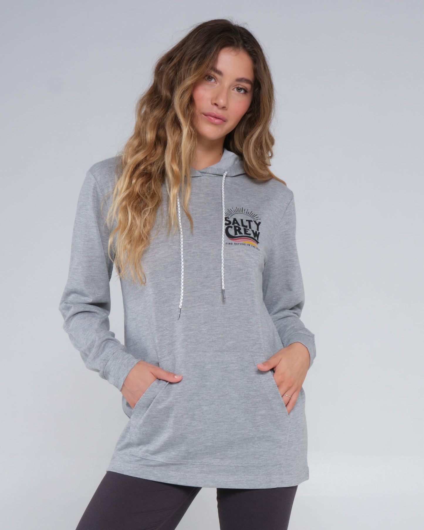 Salty crew SUN PROTECTION THE WAVE MID WEIGHT HOODY - Athletic Heather in Athletic Heather