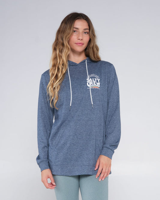 Salty crew SUN PROTECTION THE WAVE MID WEIGHT HOODY - Navy in Navy
