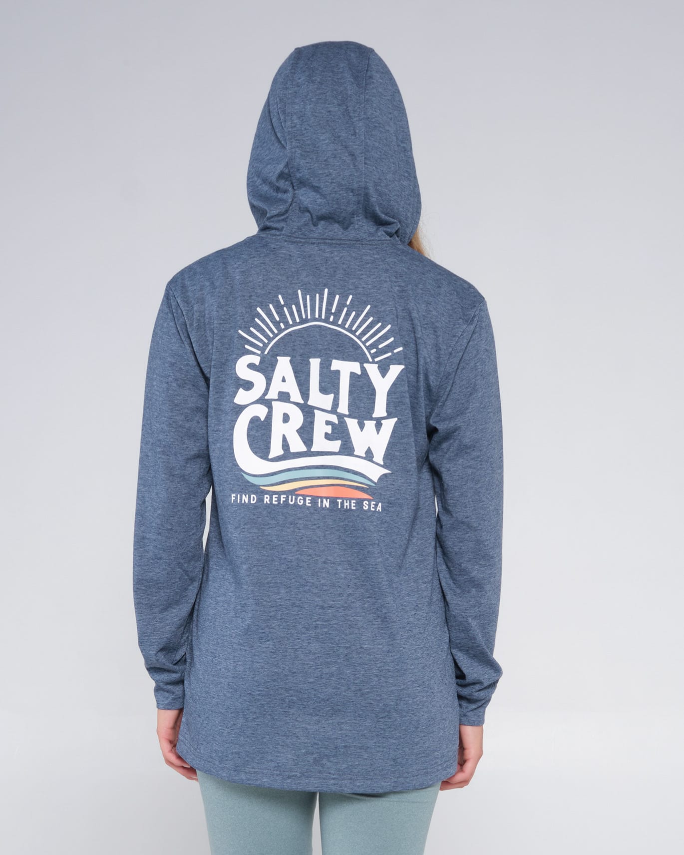 Salty crew SUN PROTECTION THE WAVE MID WEIGHT HOODY - Navy in Navy