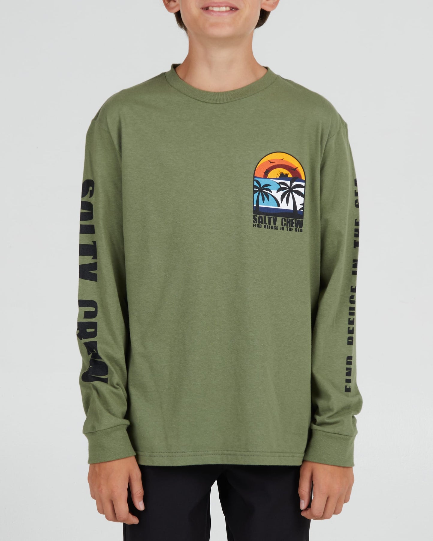Salty crew T-SHIRTS L/S BEACH DAY BOYS L/S TEE - Sage green in Sage green