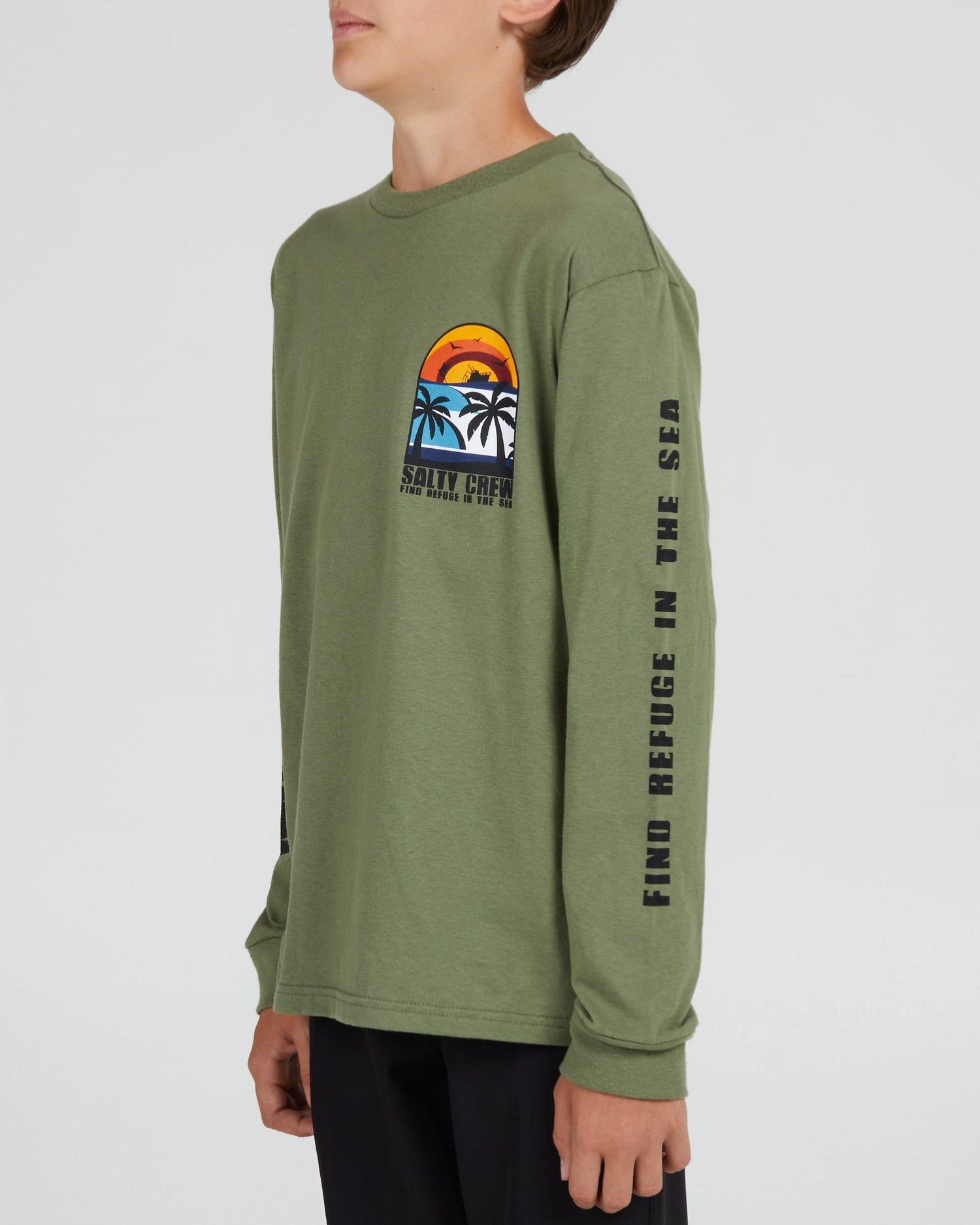 Salty crew T-SHIRTS L/S BEACH DAY BOYS L/S TEE - Sage green in Sage green