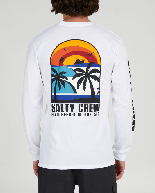 Salty crew T-SHIRTS L/S BEACH DAY PREMIUM L/S TEE - White en White