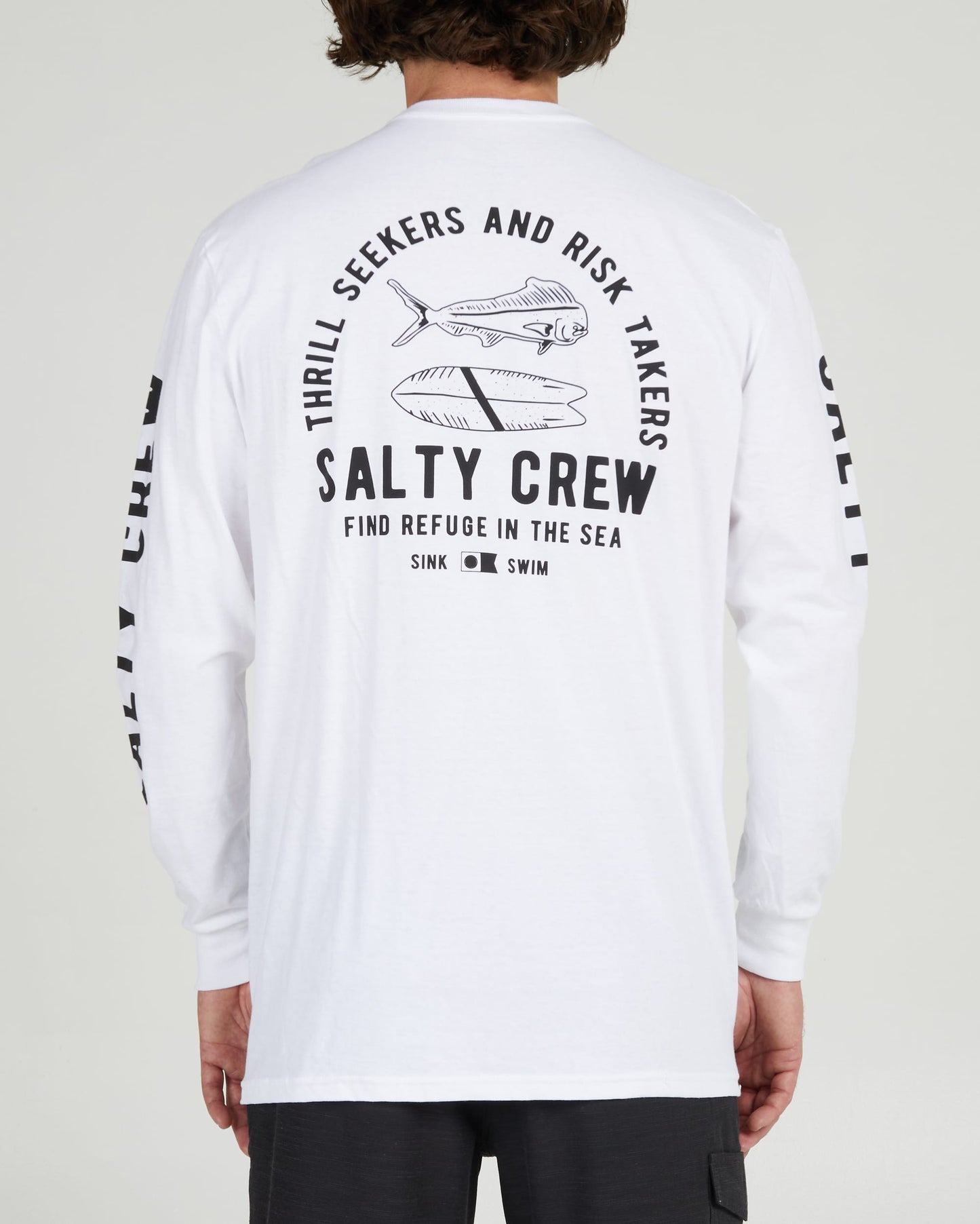 Salty crew T-SHIRTS L/S LATERAL LINE STANDARD L/S TEE - White in White
