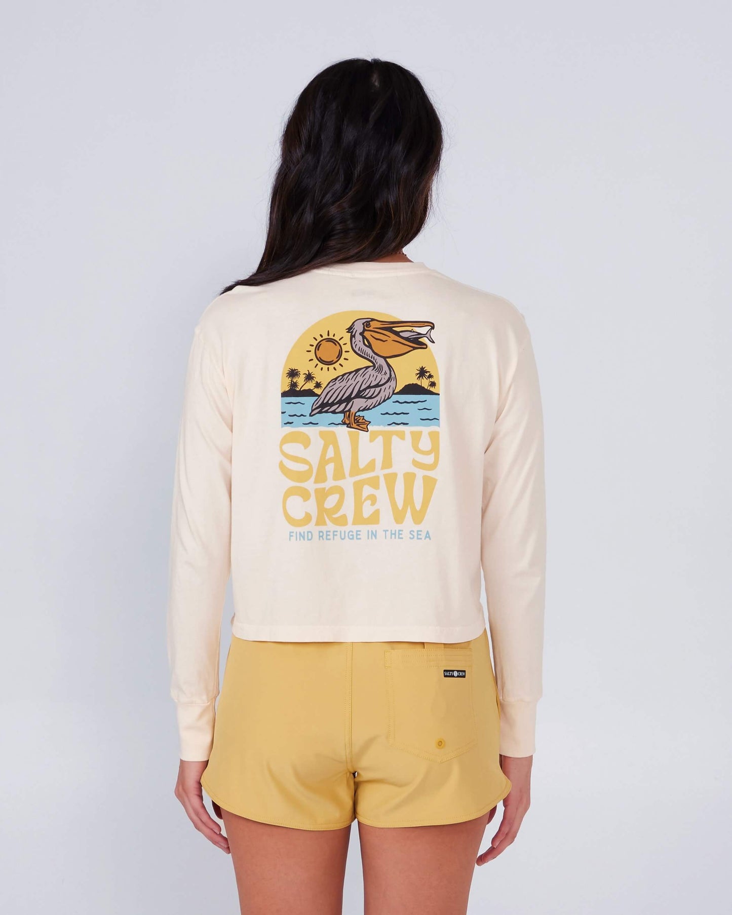 Salty Crew Femmes - Seaside L/S Crop - Seaside L/S Crop - Seaside L/S Crop - Seaside L/S Crop Bone