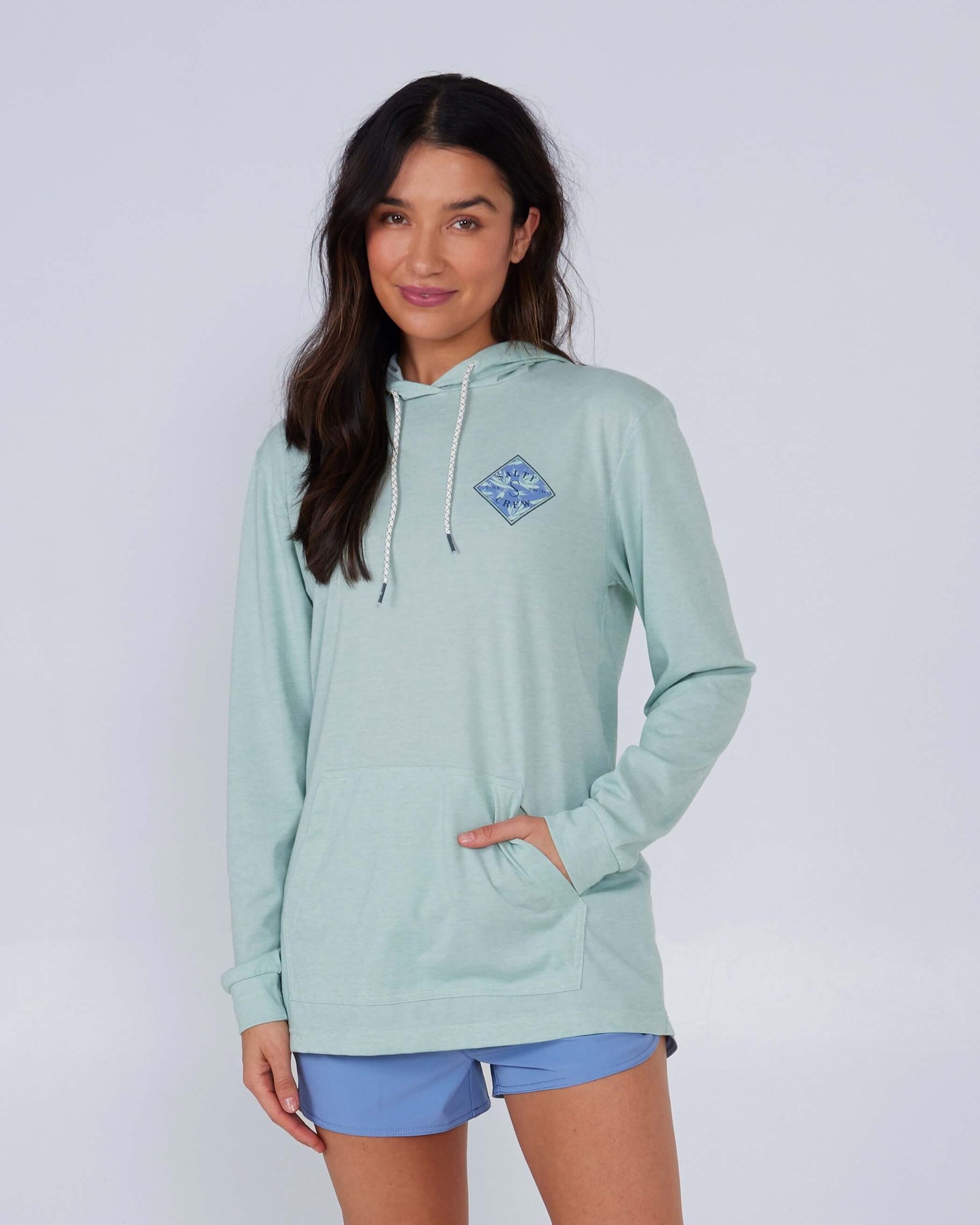 Salty Crew Mujer - Tippet Fill Hooded Tech Tee - Jade