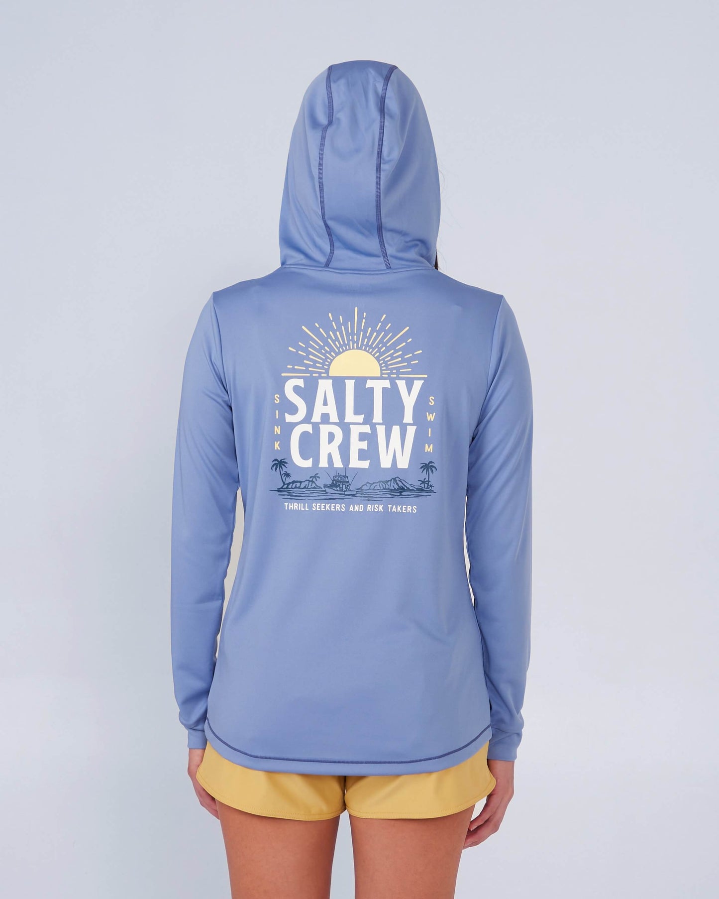 Salty Crew Mujer - Camiseta con capucha Cruisin - Blue Dusk