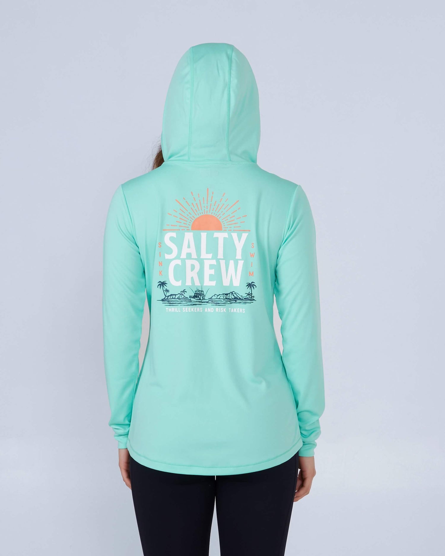 Salty Crew Mujer - Camiseta con capucha Cruisin - Sea Foam
