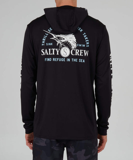 Salty Crew Hombres - Yaucht Club Sudadera con capucha - Black
