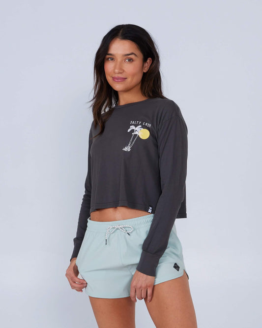 Salty Crew Womens - The Good Life L/S Crop - Charcoal