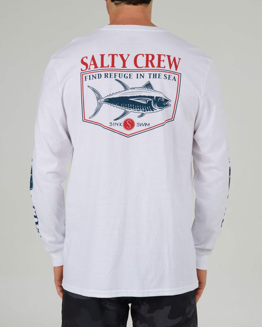 Salty crew T-SHIRTS L/S Angler Standard L/S Tee - White in White