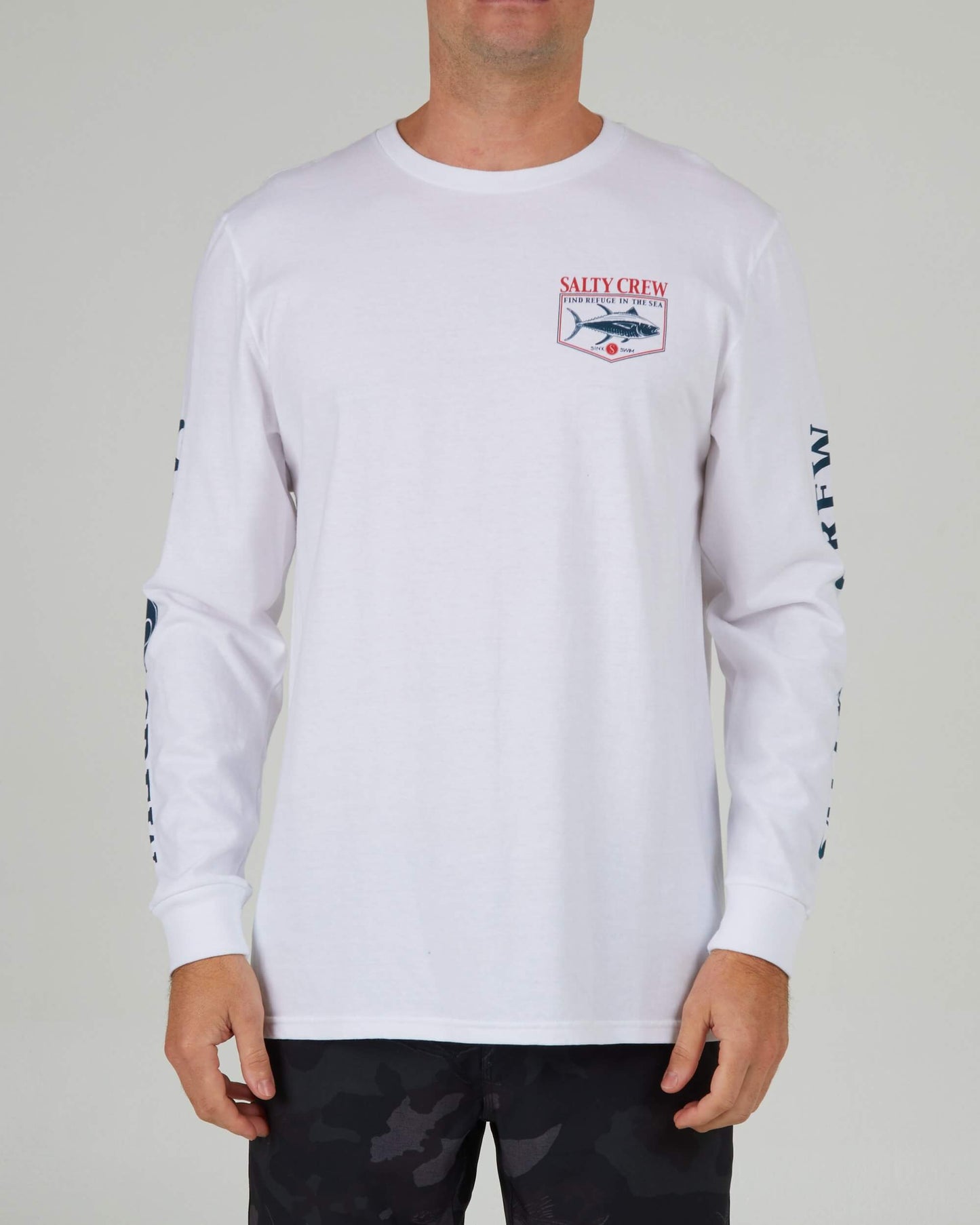 Salty crew T-SHIRTS L/S Angler Standard L/S Tee - White in White