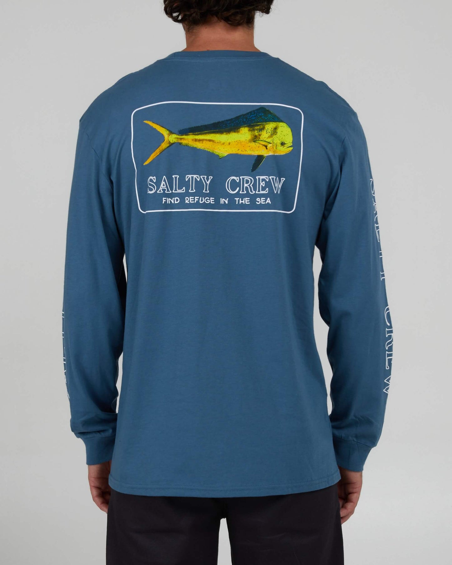 Salty Crew Hombres - Golden Mahi Premium L/S Tee - Pizarra