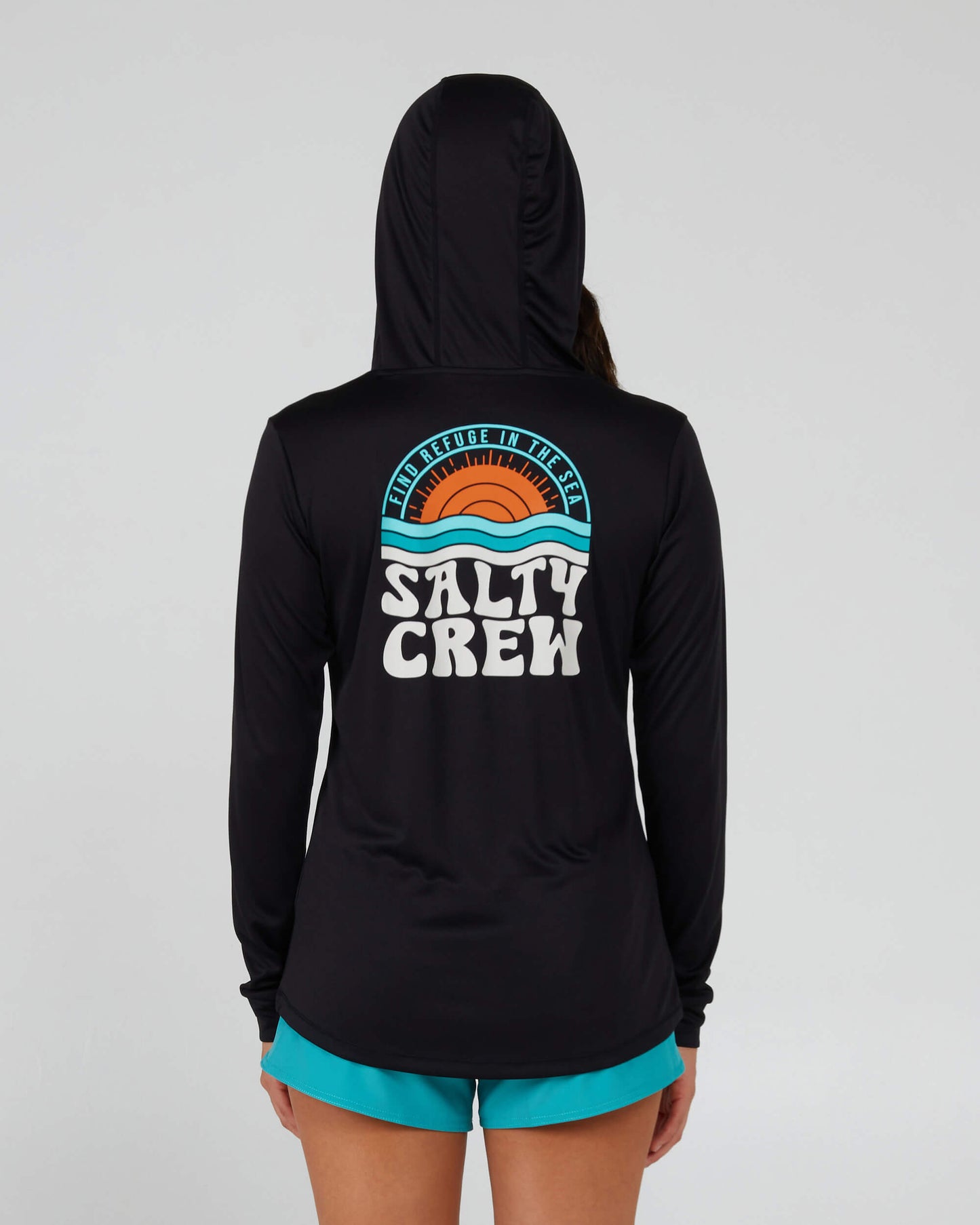 Salty Crew Dames - Sundown Hooded Zonnenhemd - Black