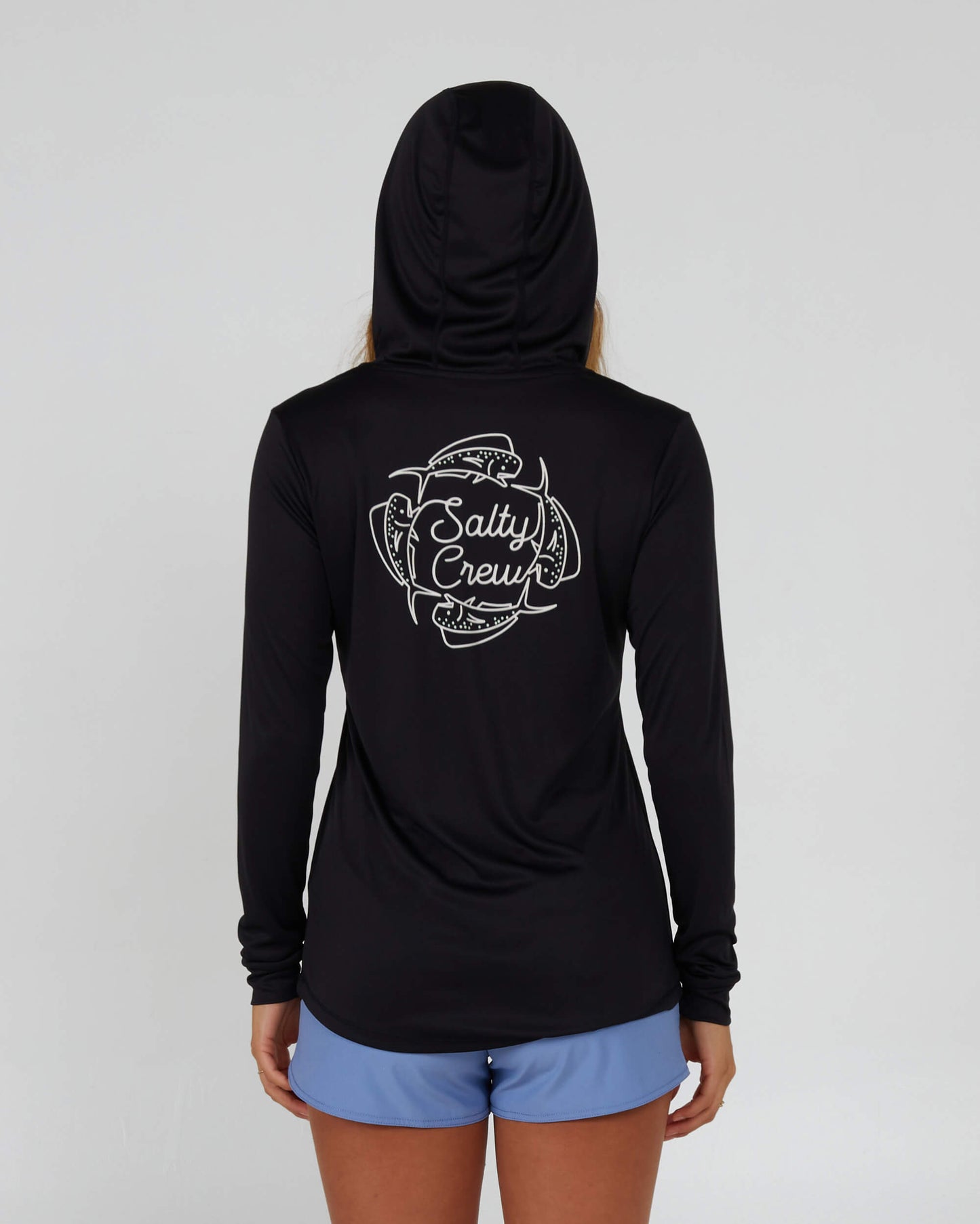 Salty Crew Mujer - Camiseta con capucha Drawn In Circles - Black