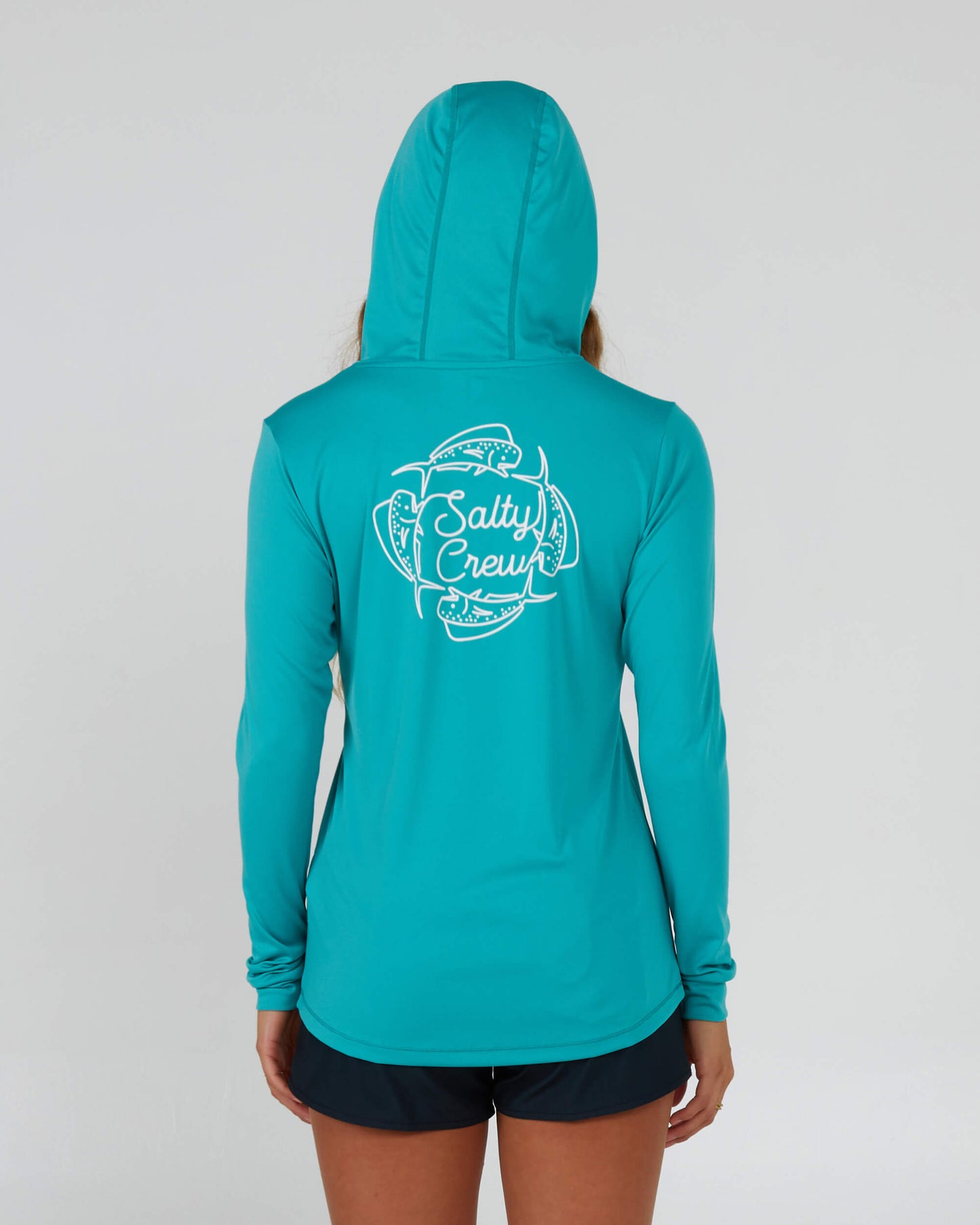 Salty Crew Dames - Drawn In Circles Hood Sunshirt - Zeegroen