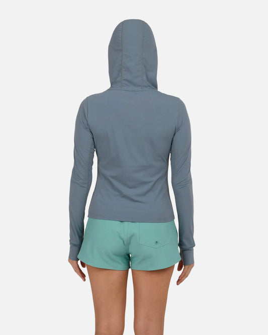 Salty crew SUN PROTECTION Alpha Hooded Rashguard - Fin Blue in Fin Blue