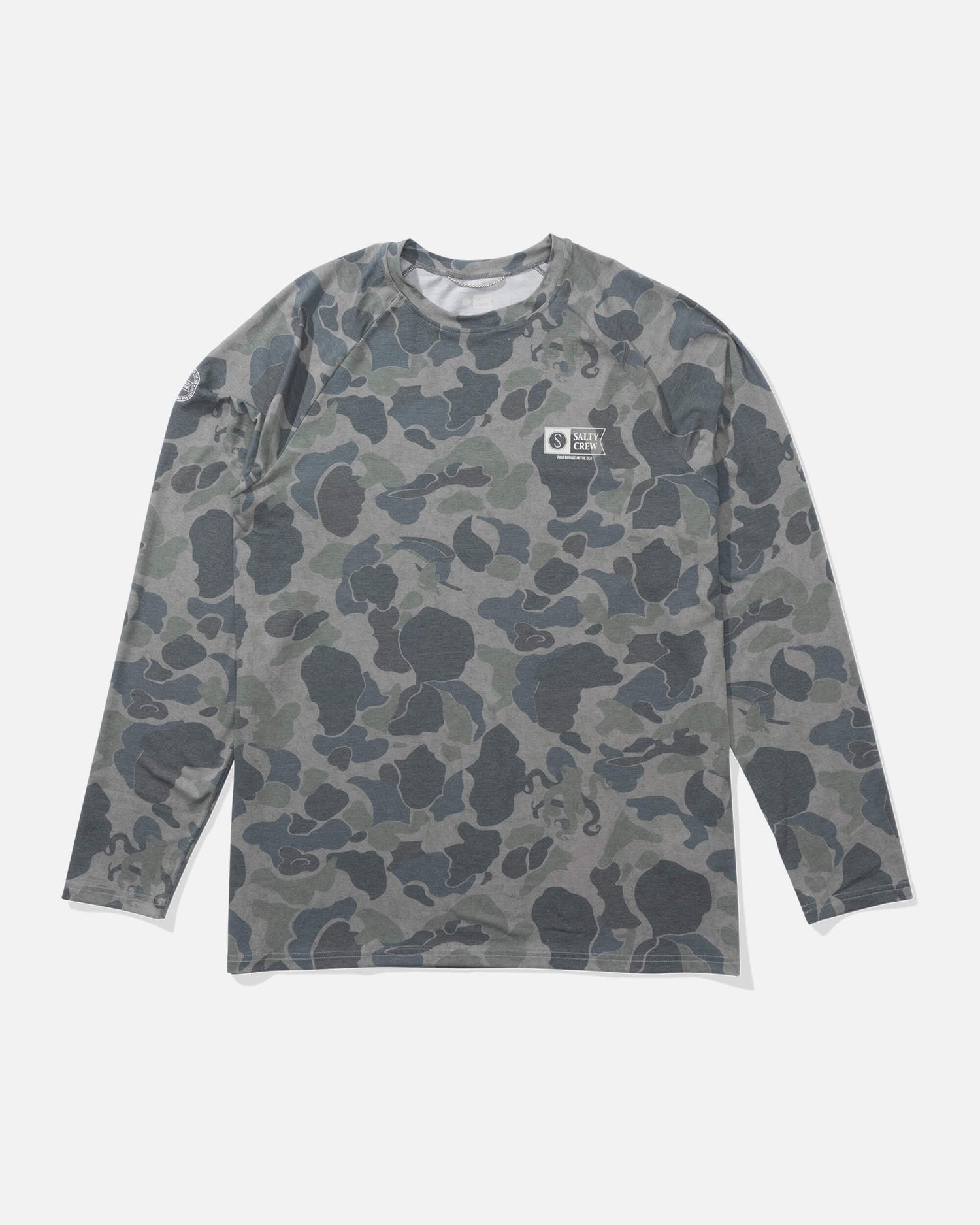 Salty crew ZON BESCHERMING Mariner Ls Tech Tee - Zand Camo in Zand Camo