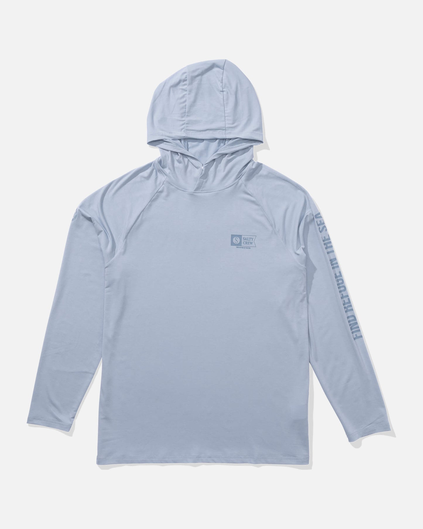 Salty crew PROTEZIONE DA SOLE Mariner Hood Tech Tee - Blue Fog in Blue Fog