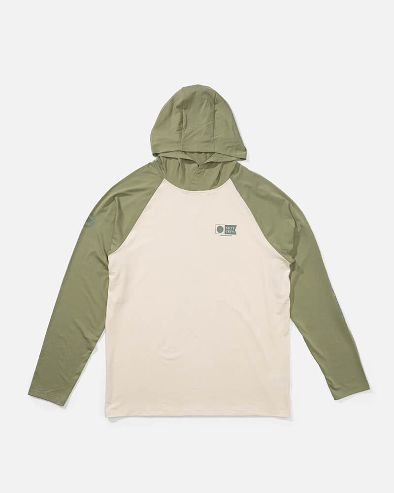 Mariner Hood Tech Tee - Birch Oil Green