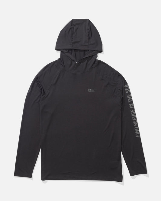 Mariner Hood Tech Tee - Charcoal