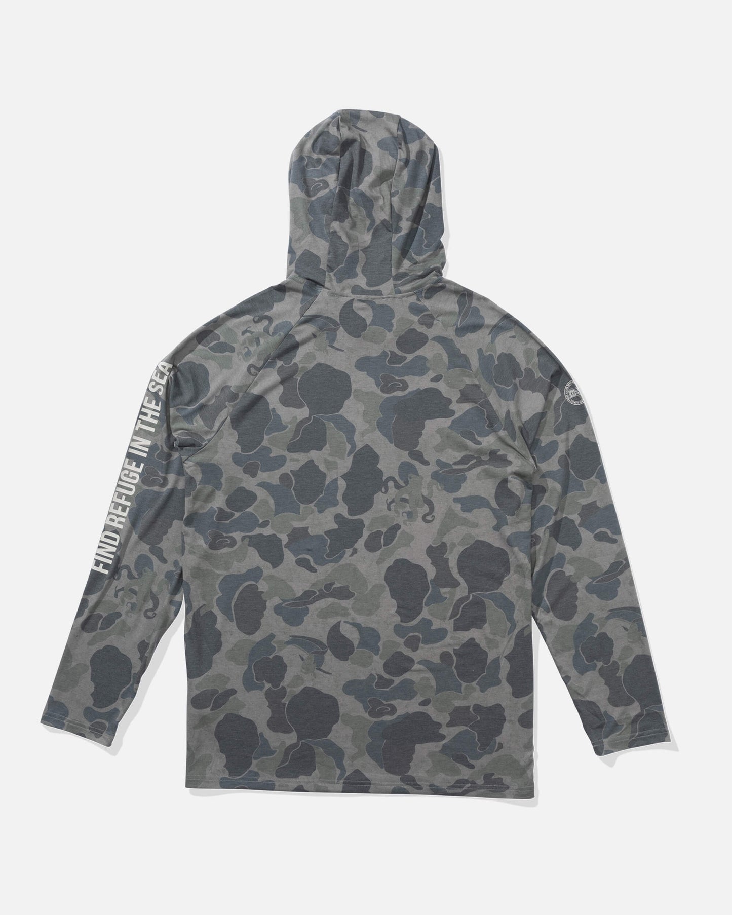 Salty crew ZON PROTECTION Mariner Hood Tech Tee - Sand Camo in Sand Camo