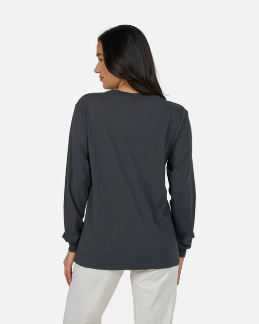 Heart Shark Ls B.f Tee - Charcoal