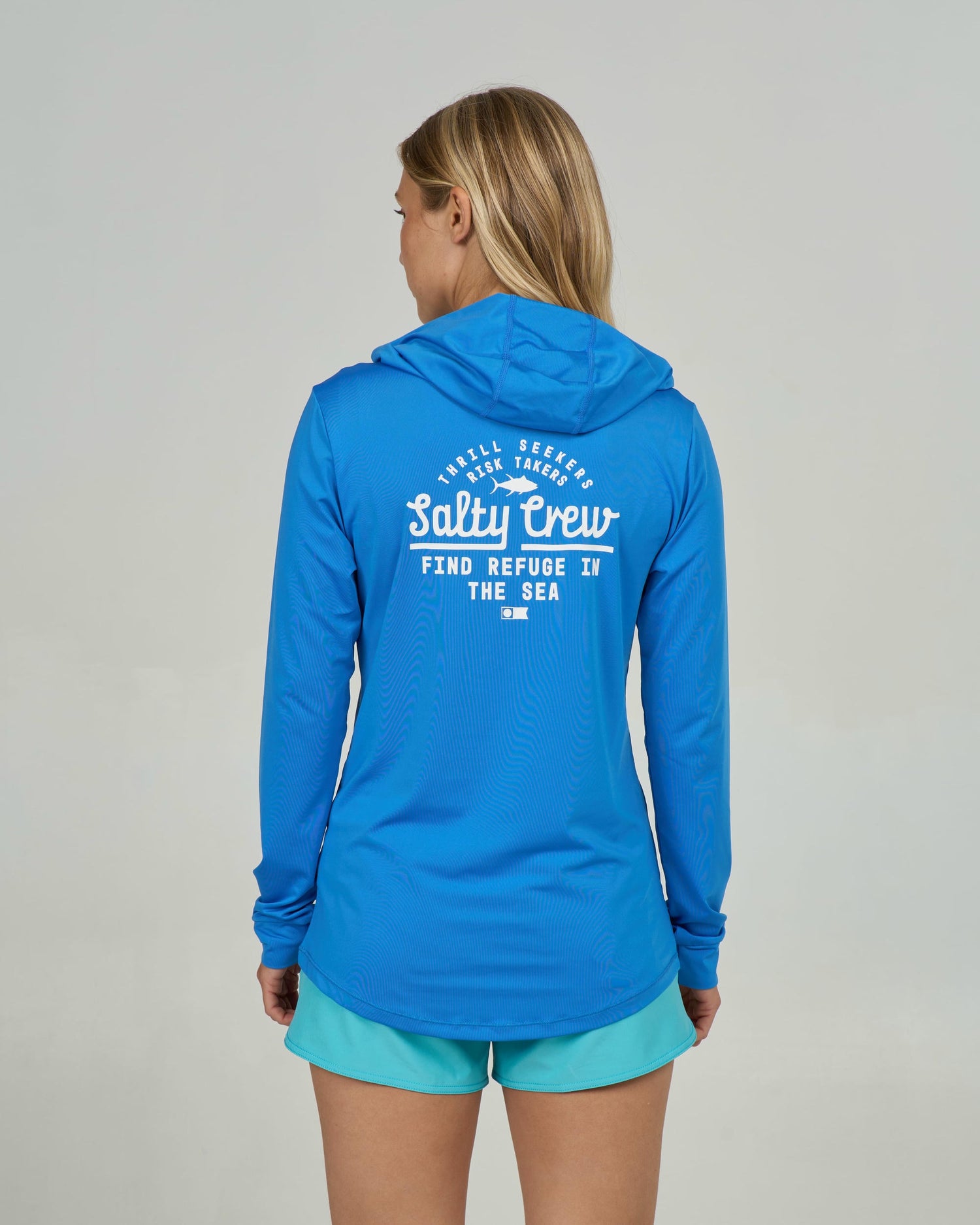 Unscripted Hooded Sunshirt - Bold Blue