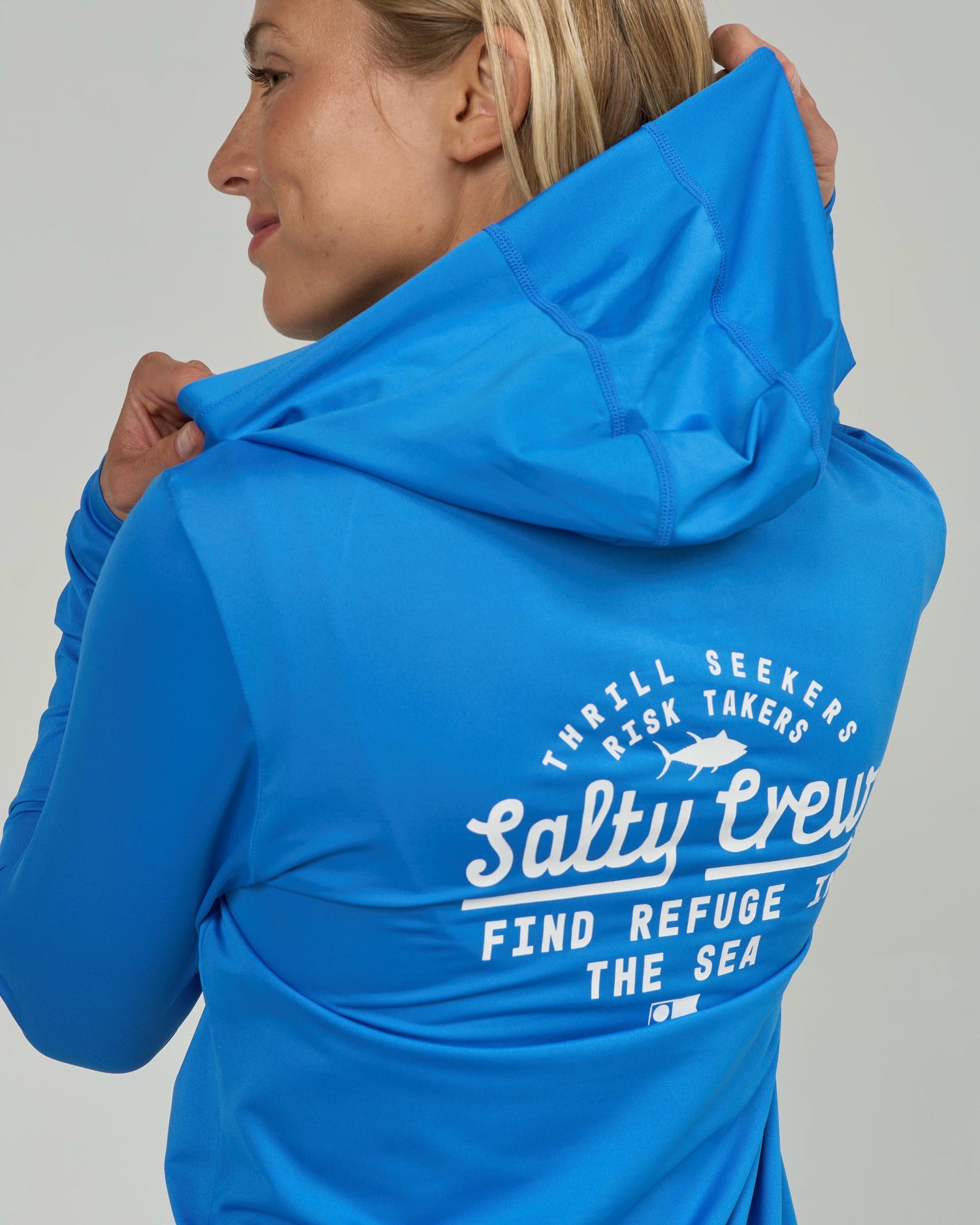 Unscripted Hooded Sunshirt - Bold Blue