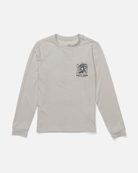 Surf Shark  Ls Sunshirt Kids - Athletic Heather