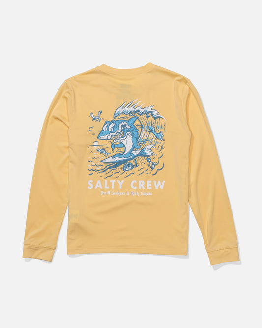 Surf Shark  Ls Sunshirt Kids - Light Orange