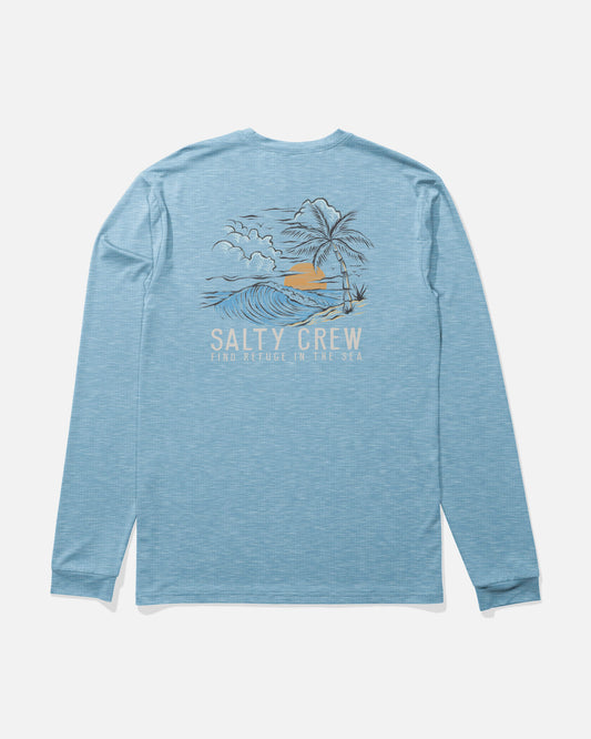 Day Off Ls Sunshirt - Blue Heather