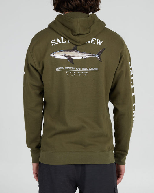 Salty Crew Uomini - Bruce Hood Fleece - Esercito