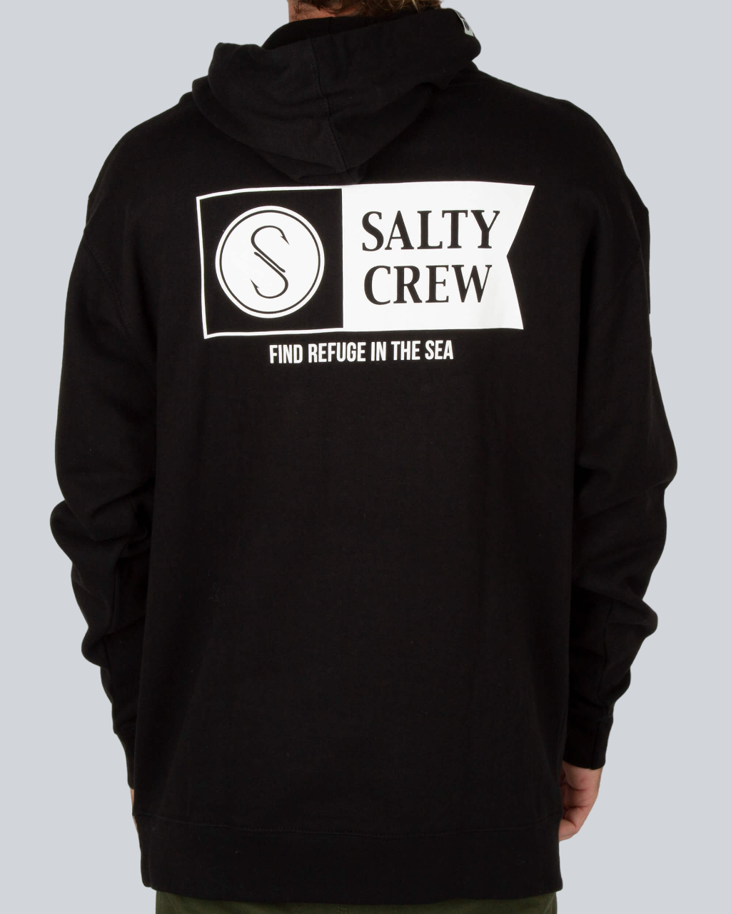 Salty crew Heren Truien Alpha Hooded Black Fleece  in Black