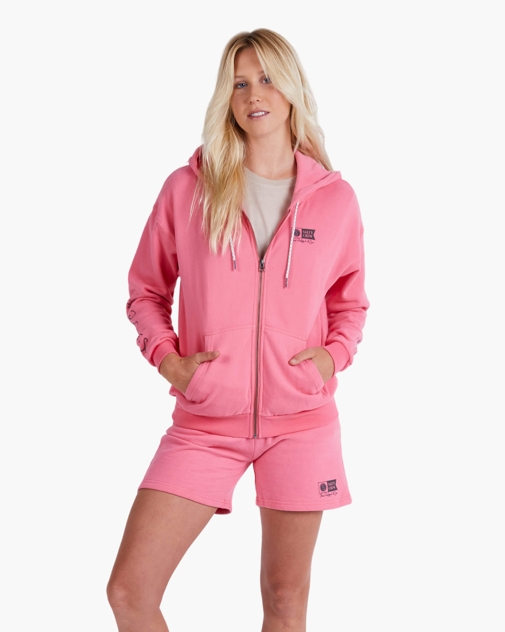 Alpha Sudadera con cremallera - Deep Pink