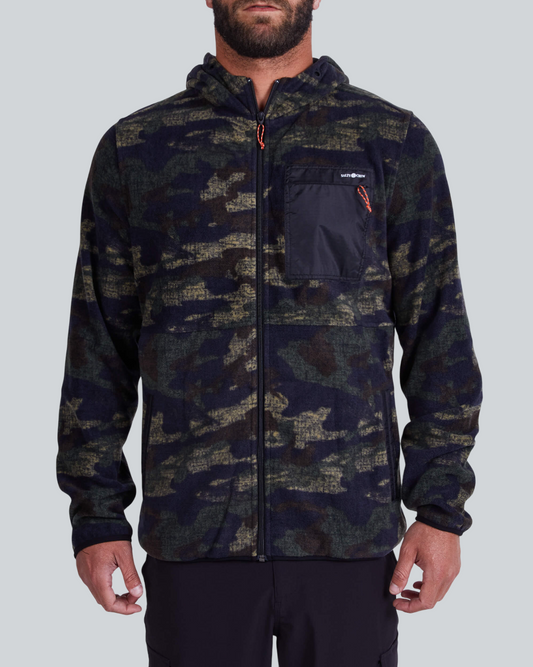 Edgewater Camo Capuz com fecho de correr Fleece