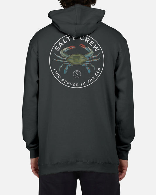 Salty Crew Men - Blue Crabber Hood Fleece - Charcoal
