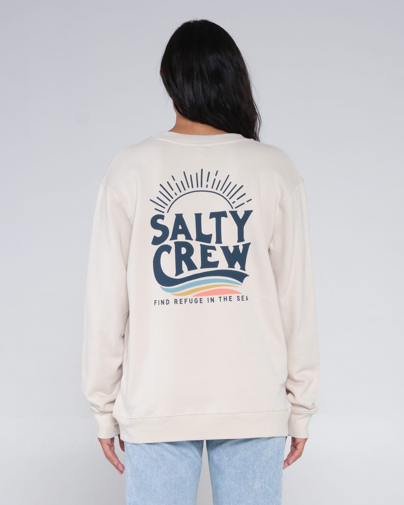Salty crew FLEECE THE WAVE CREW - Natural in Natural