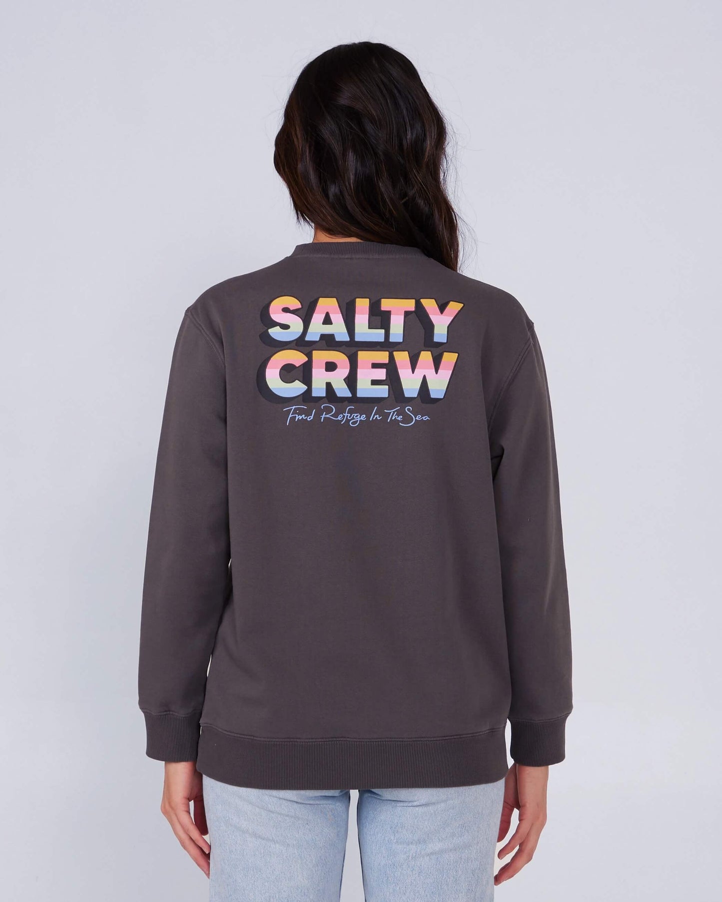 Salty crew FLEECE STANDARD Summertime Premium Crew - Faded Black in Faded Black