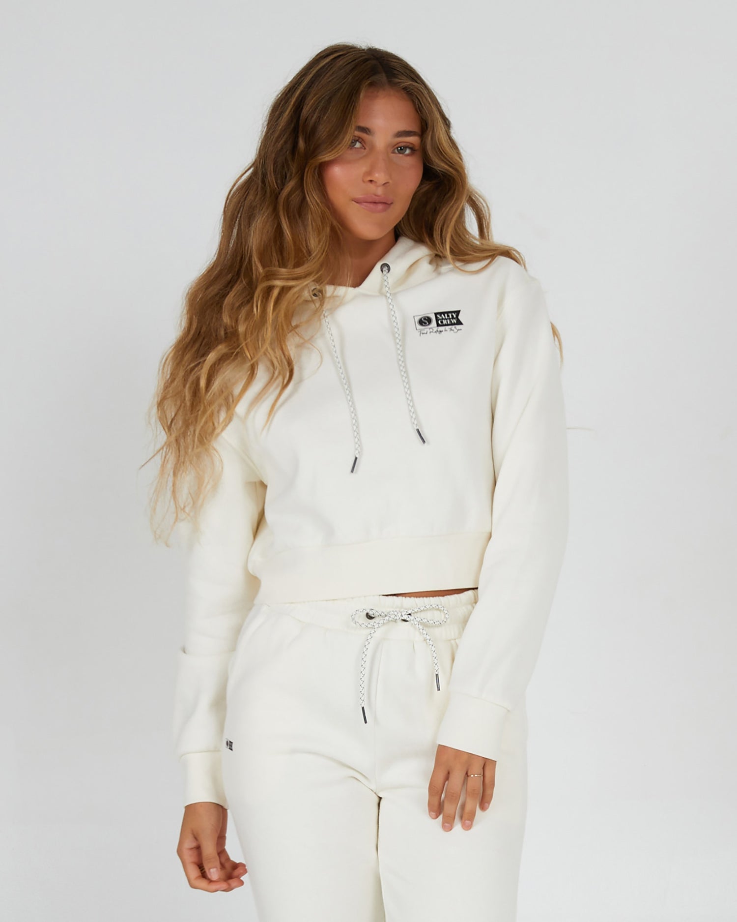 Salty Crew Dames - Alpha Crop Hoody - Uit White