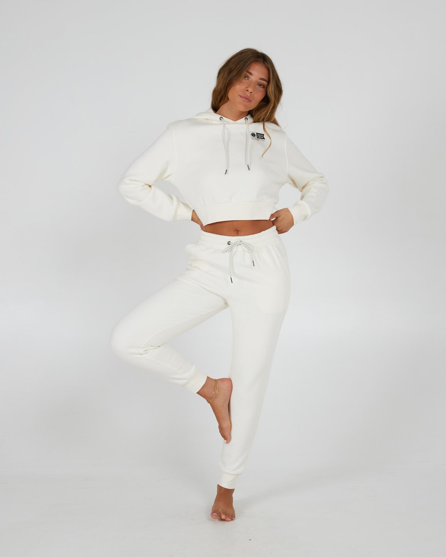 Salty Crew Dames - Alpha Crop Hoody - Uit White