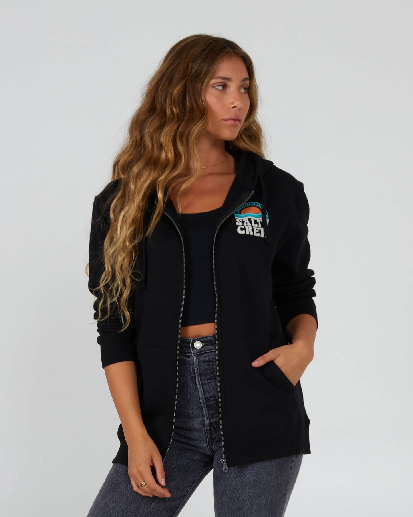 Salty Crew Dames - Sundown Zip Hoody - Black