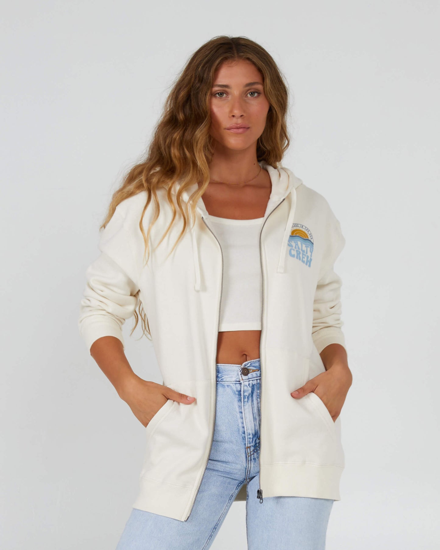 Salty Crew Dames - Sundown Zip Hoody - Bone