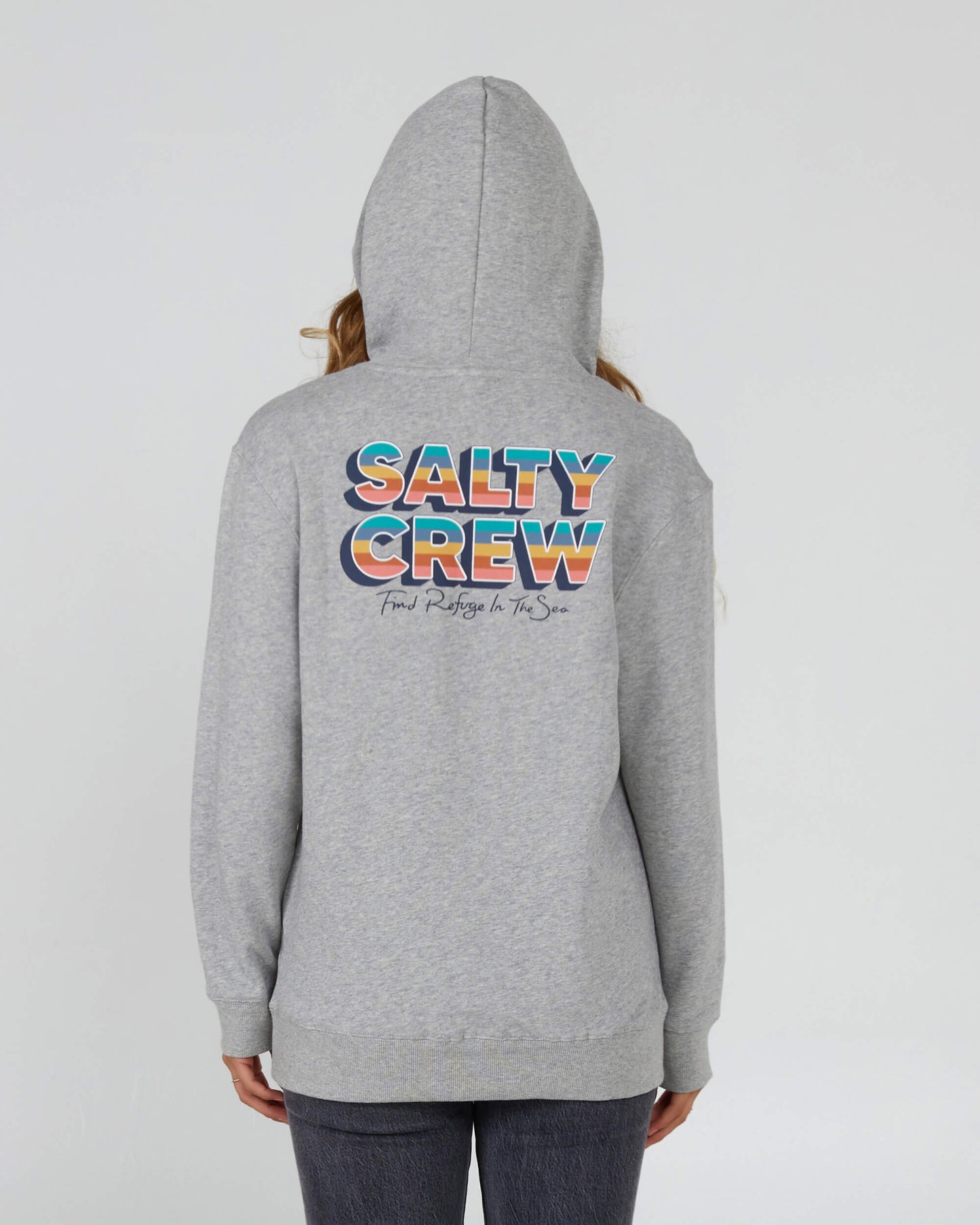 Salty Crew Mujer - Sudadera con capucha Summertime - Athletic Heather