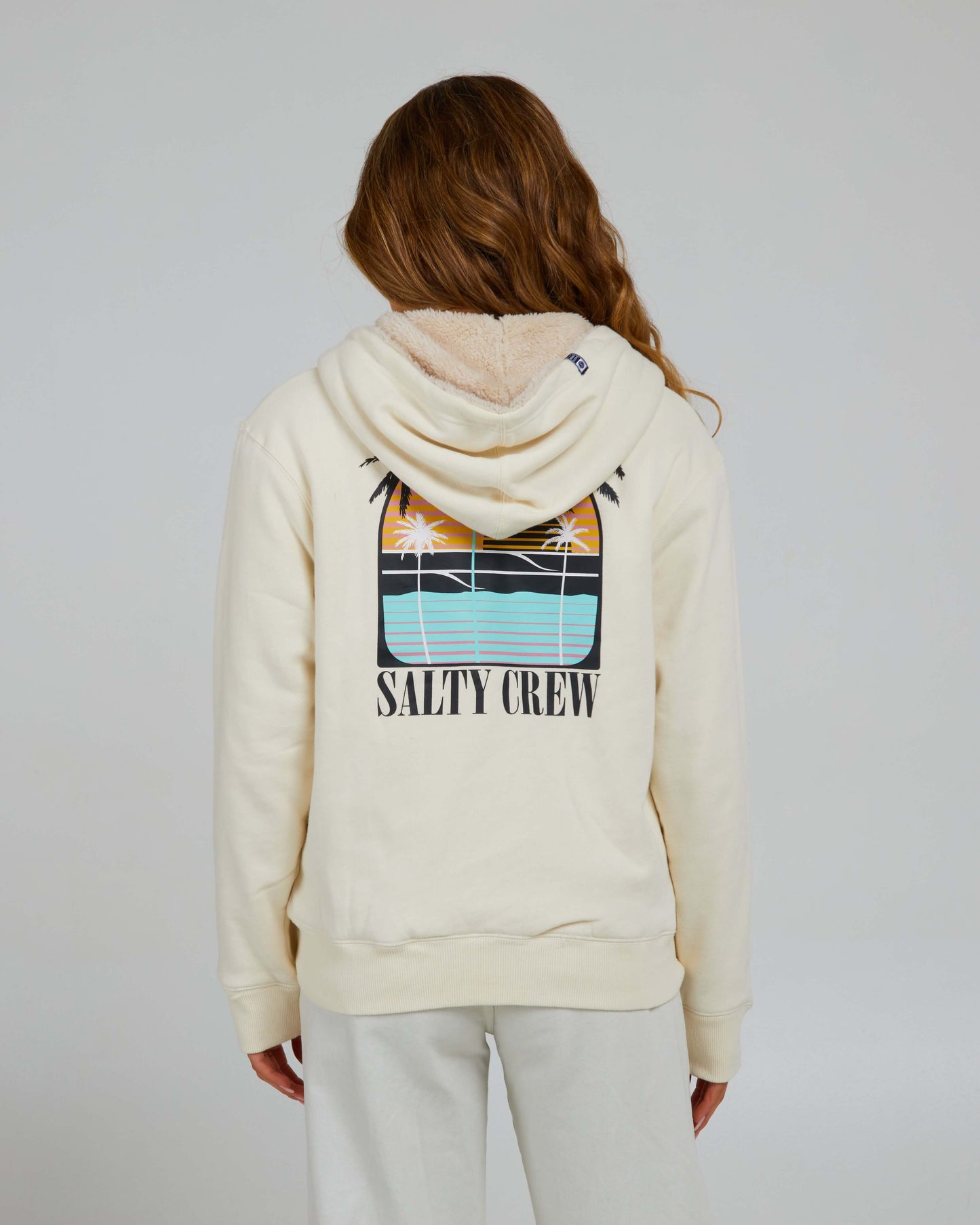 Salty Crew Dames - Shades Sherpa Zip Hoody - Bone