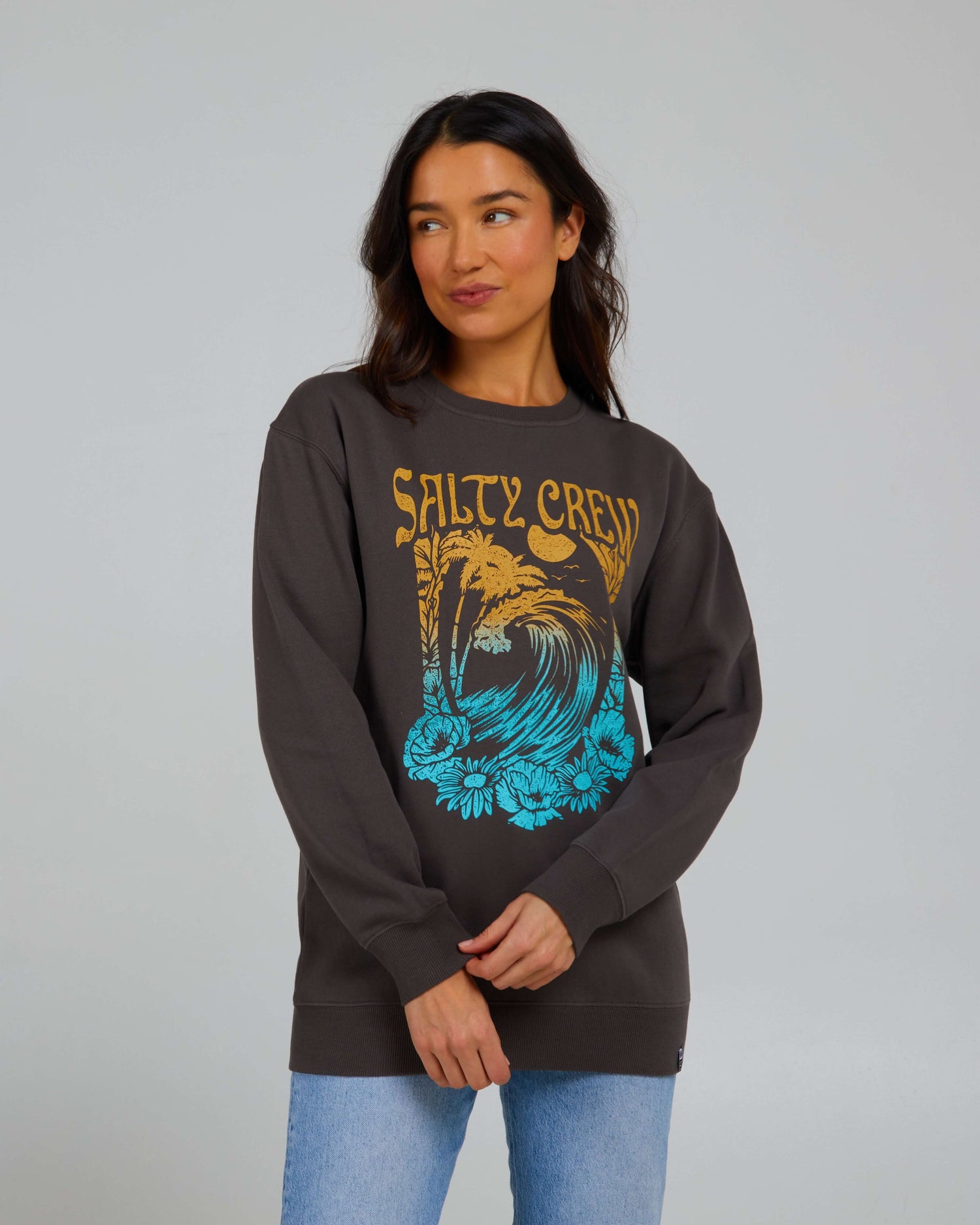 Salty Crew Mujer - Big Wave Crew - Faded Black